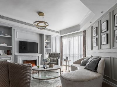 阳光·凤栖澜湾美式风三居室123平米设计效果图案例