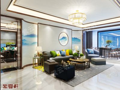 京泉馨苑新中式风格130平米三居室装修案例