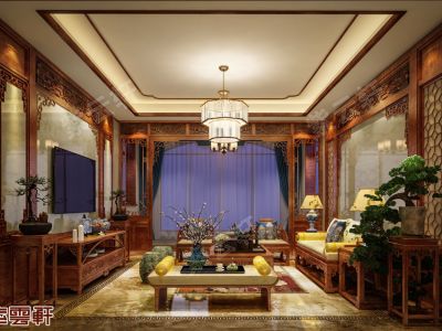 塔院迎春园中式风格160平米四居室装修案例