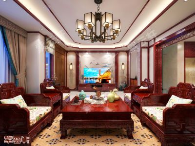 御墅临枫中式风格186平米别墅装修案例