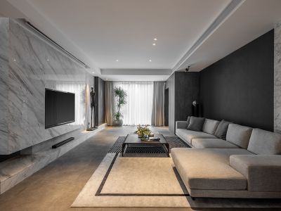 海亮·唐寧府135平简约风格三居室装修案例