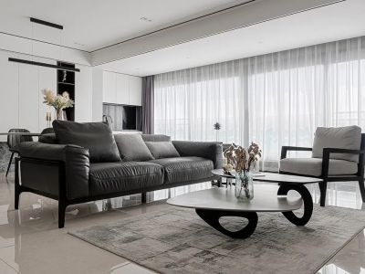 桃源漫步128平现代风格三居室装修案例