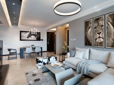 翰城国际113平米三居室现代装修案例