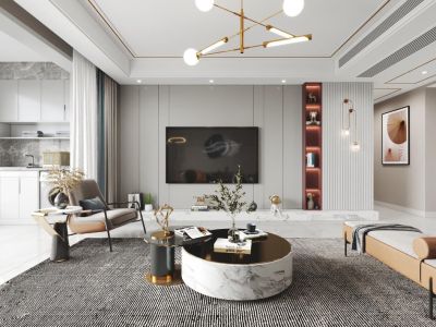 招商雍景湾128平方四室现代装修案例