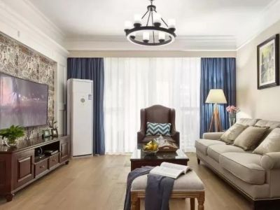 香江瑞城美式风格118平米三居室装修案例