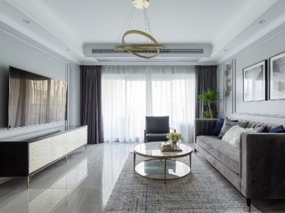 唐岛七星轻奢风格120平米三居室装修案例