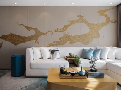 保利·中央公园148平中式风格三居室装修案例