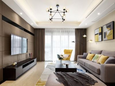 影都学府现代风格118平米三居室装修案例