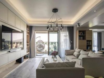 海宸雅园现代风格123平米三居室装修案例