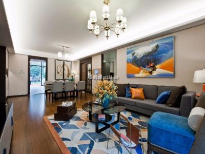 绿地国际花都135平混搭风格装修案例