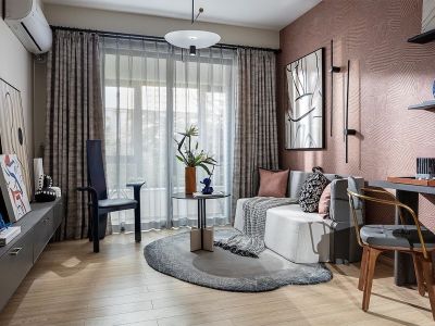 铭城国际社区78平混搭风格二居室装修案例