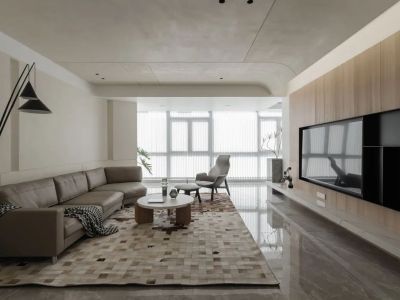 中南·樾府138平现代风格是三居室装修案例