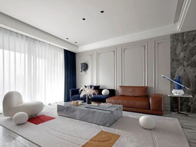 保利·天悦149平法式风格三居室装修案例