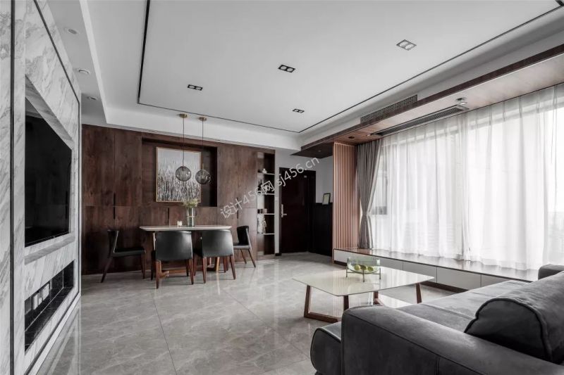 99.5㎡三居室现代风格餐厅装修效果图