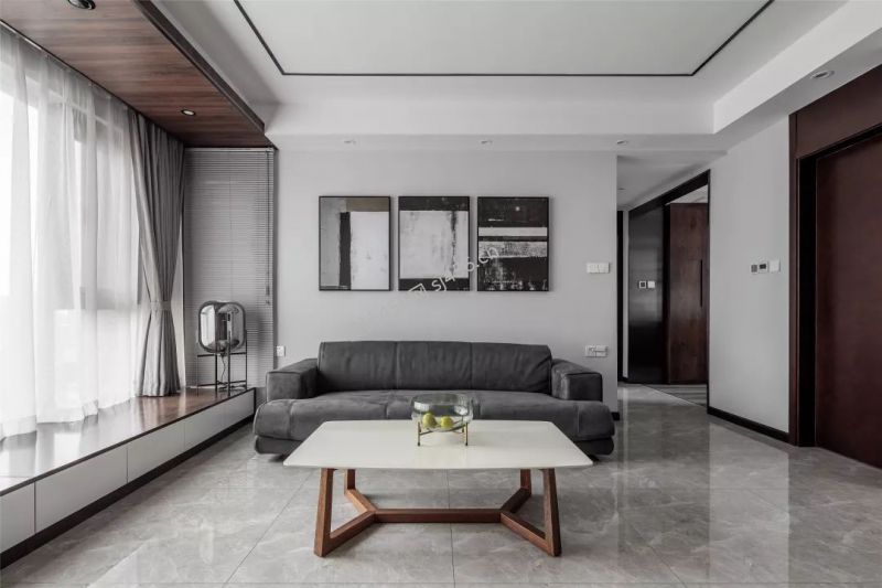 99.5㎡三居室现代风格客厅装修效果图