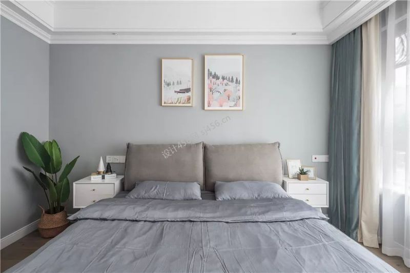 100㎡三居室现代风格卧室装修效果图