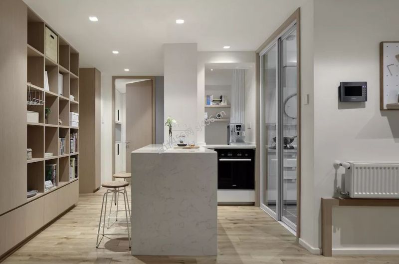 103㎡三居室现代风格吧台装修效果图