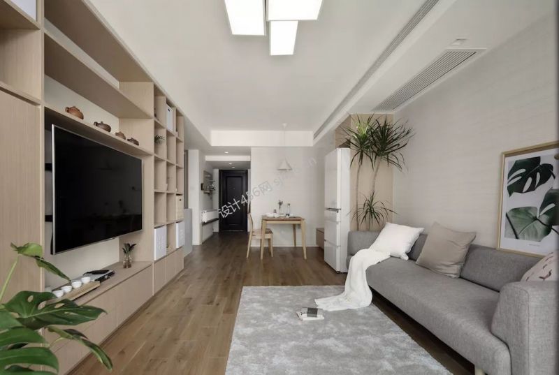 103㎡三居室现代风格客厅装修效果图