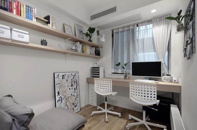 103㎡三居室现代风格书房装修效果图