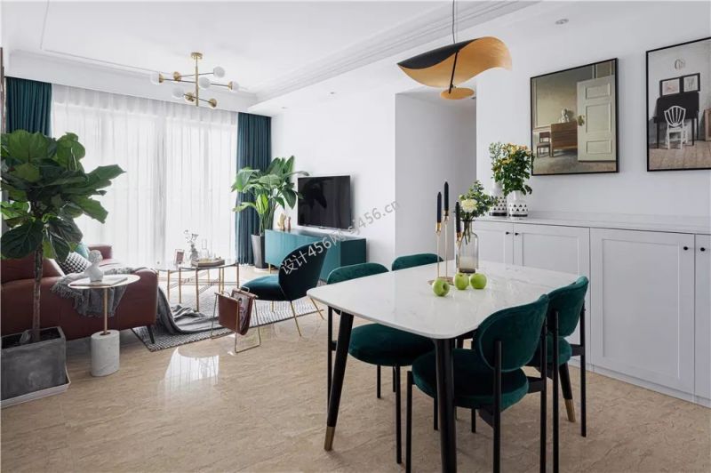 120㎡三居室现代风格餐厅装修效果图