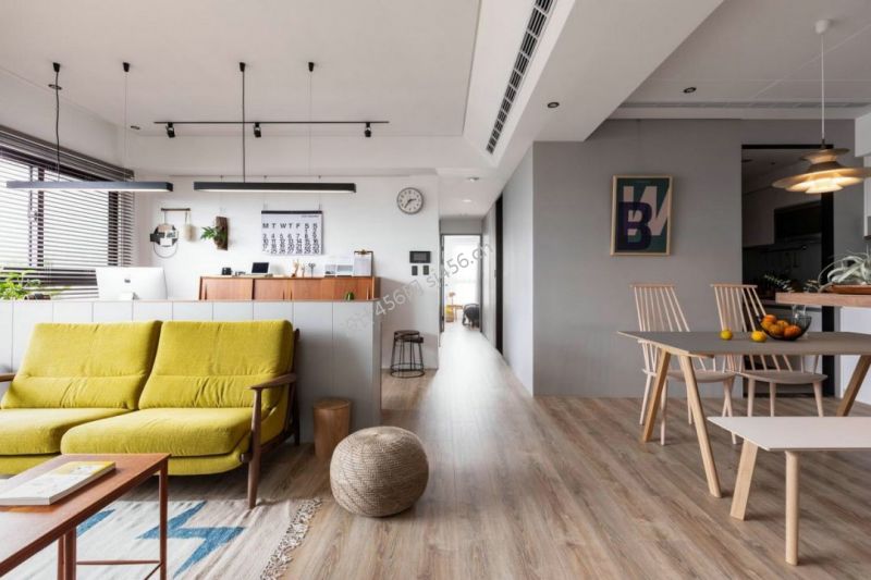 125㎡三居室现代风格过道装修效果图