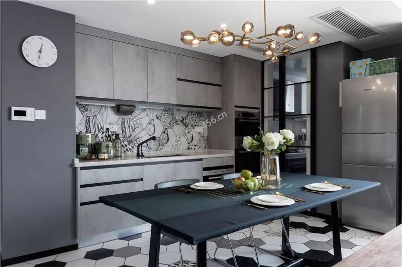 131㎡三居室现代轻奢餐厅装修效果图