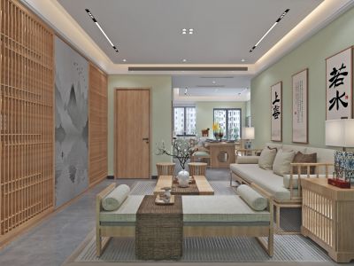 林泉雅舍132㎡日式简约三居室装修案例