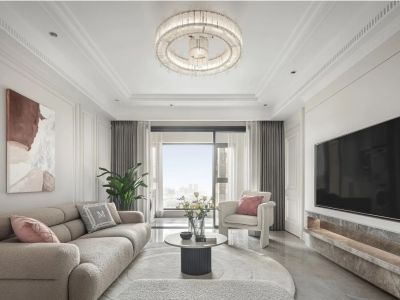 恒鑫名城三期130平米简欧轻奢三居室装修案例