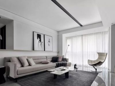 禹洲朗廷湾美式风三居室122平米设计效果图案例