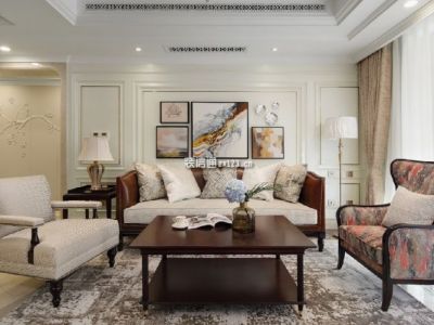 保利玫瑰花语130平美式经典风格装修案例