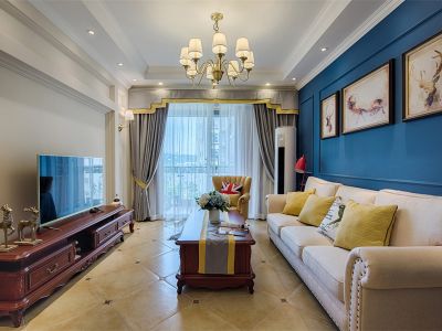宏康东筑美式风格80平米两室两厅装修案例