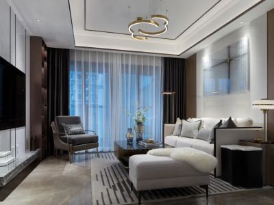 大华公园天下现代风格146平米装修案例