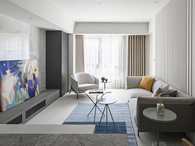 红星·紫御半山78平简约风格二居室装修案例