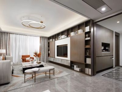 高迪墨香郡现代风格120平米三居室装修案例