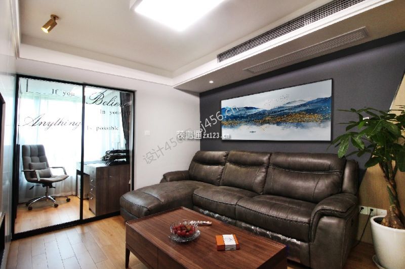 80平现代简约风格背景墙装修效果图