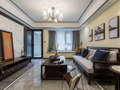 隆鑫九熙122平新中式风格装修案例