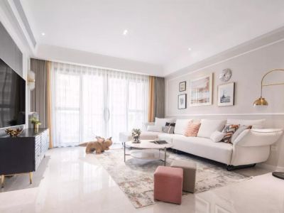 红星紫御华府120㎡三居室美式风格装修案例