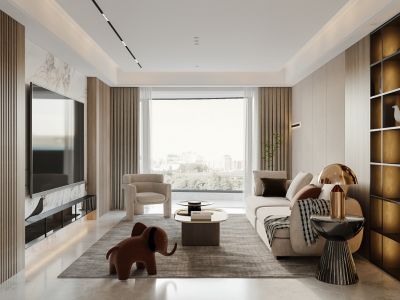 红星天悦120㎡三居室现代风格装修案例