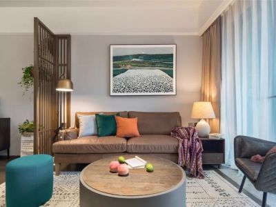 平潭·雍锦湾现代风三居室103平米设计效果图案例