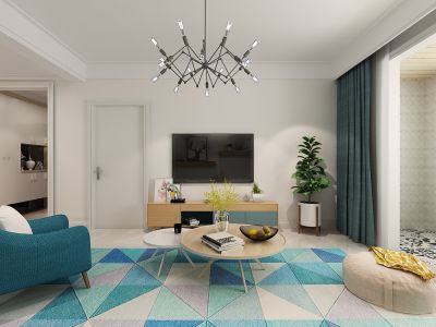 融信时光之城118平三居室简约风格装修案例