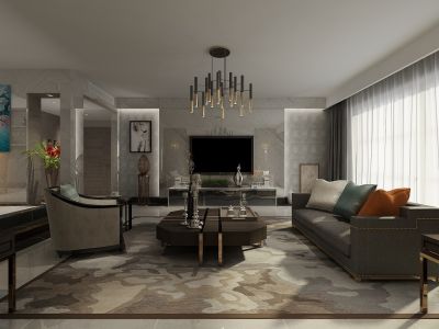 雅居乐江山赋126平三居室简约风格装修案例