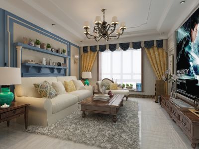 恒大山水城150平四居室简美风格装修案例