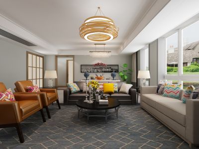 阳光揽胜160平四居室现代风格装修案例