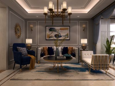 阳光尚都137平三居室简约欧式装修案例