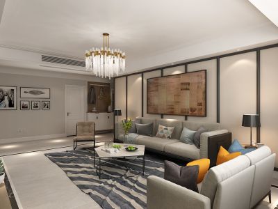 红星紫御华府130平三居室现代简约装修案例