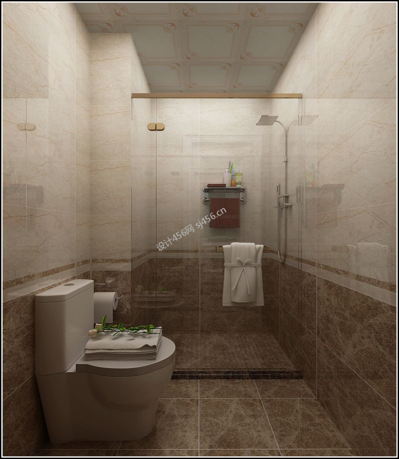 100平三居室简约欧式卫生间装修效果图