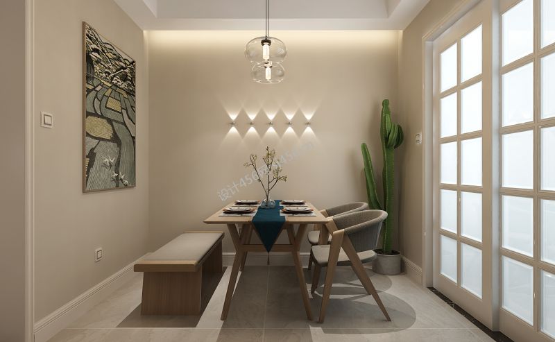 130平三居室现代简约餐厅装修效果图