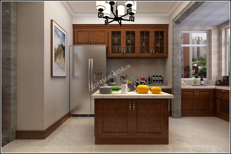 158平四居室新中式风格厨房装修效果图