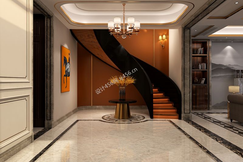 300平别墅现代风格楼梯装修效果图