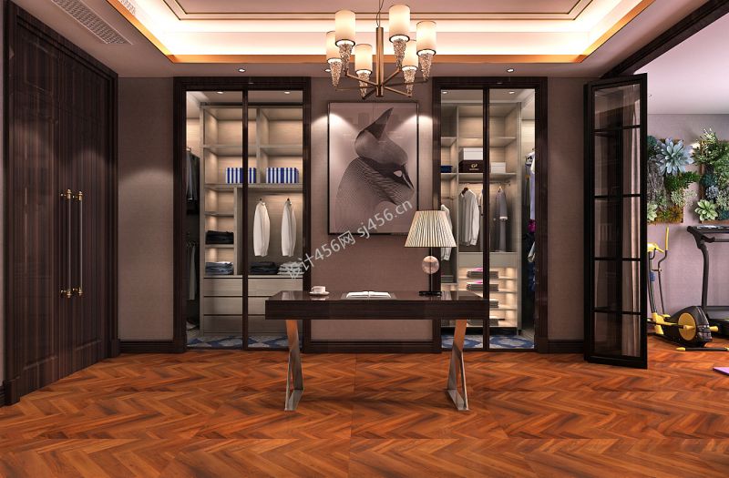 300平别墅现代风格书房装修效果图